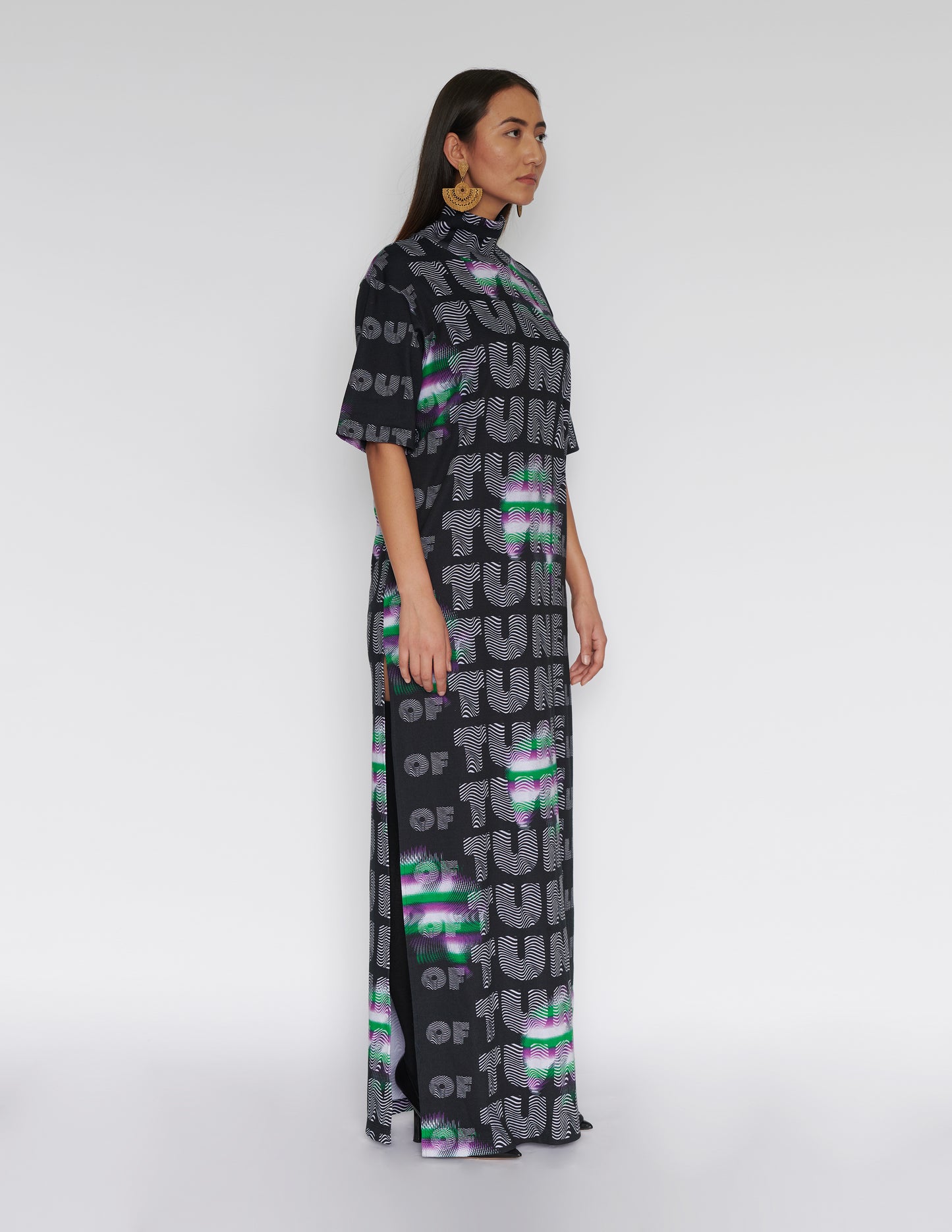 High neck maxi dress