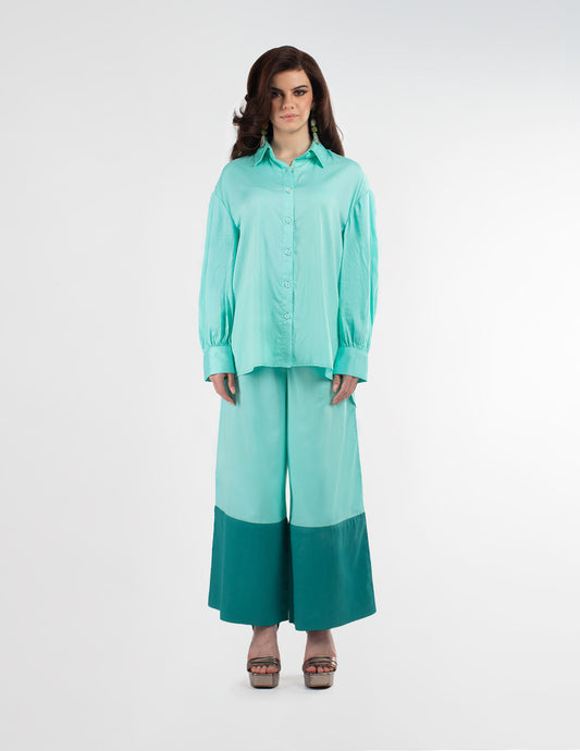 Relaxed shirt and Wide Leg Co-ord set