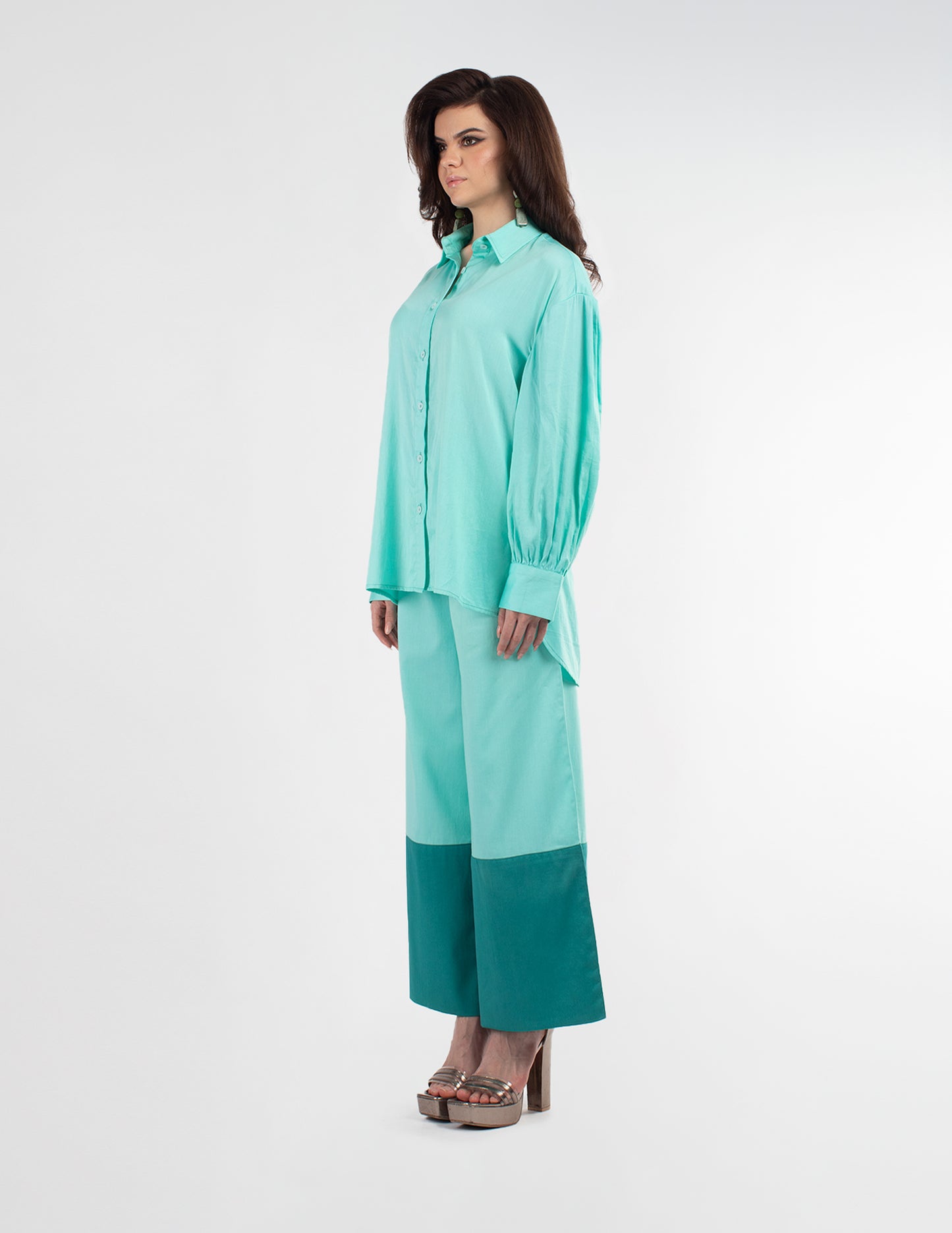 Relaxed shirt and Wide Leg Co-ord set