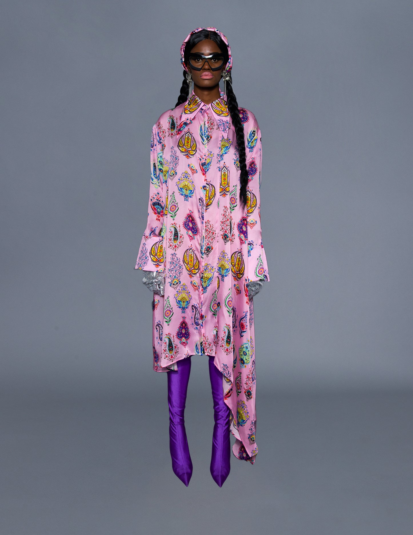 Long Point Collar Shirt Dress