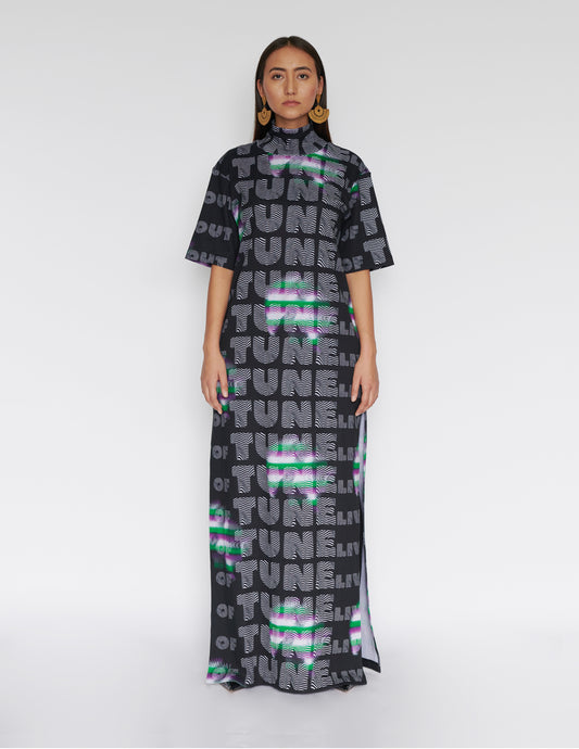 High neck maxi dress