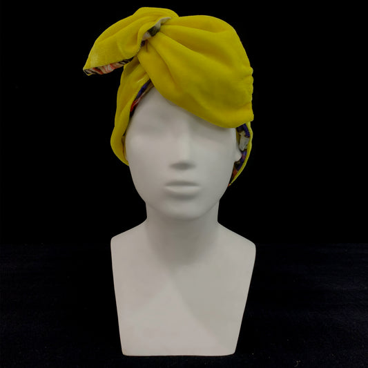 Wrap around printed colour block bandana