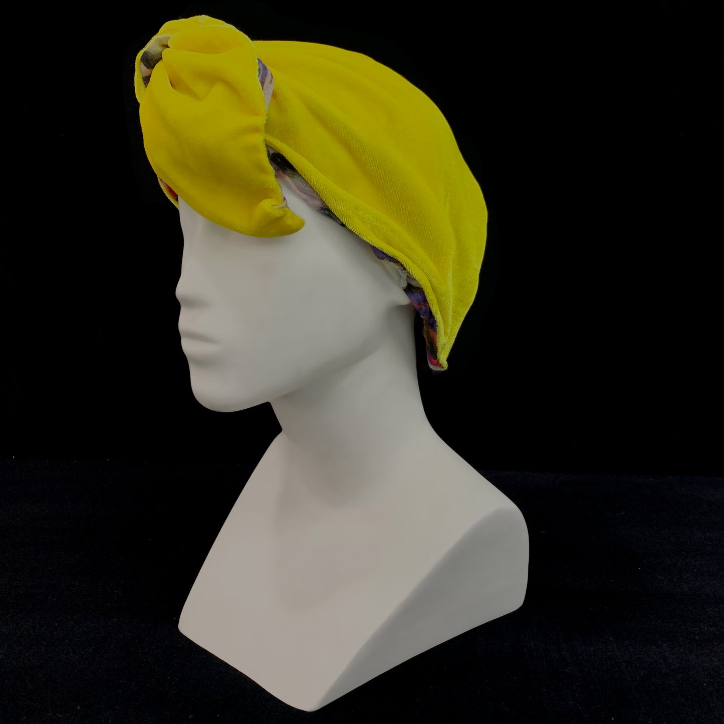 Wrap around printed colour block bandana