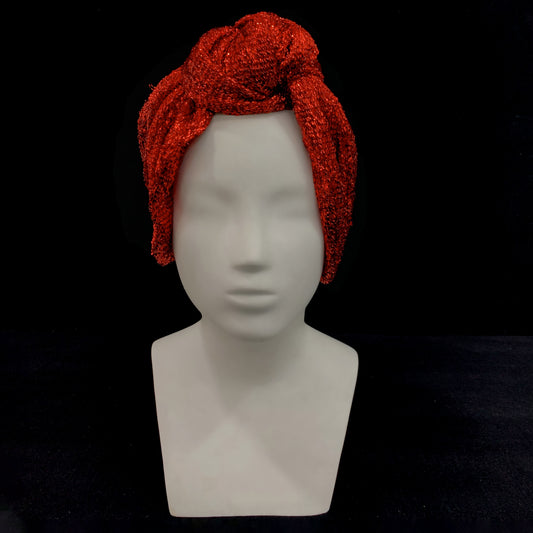 Metallic red knot tie headband