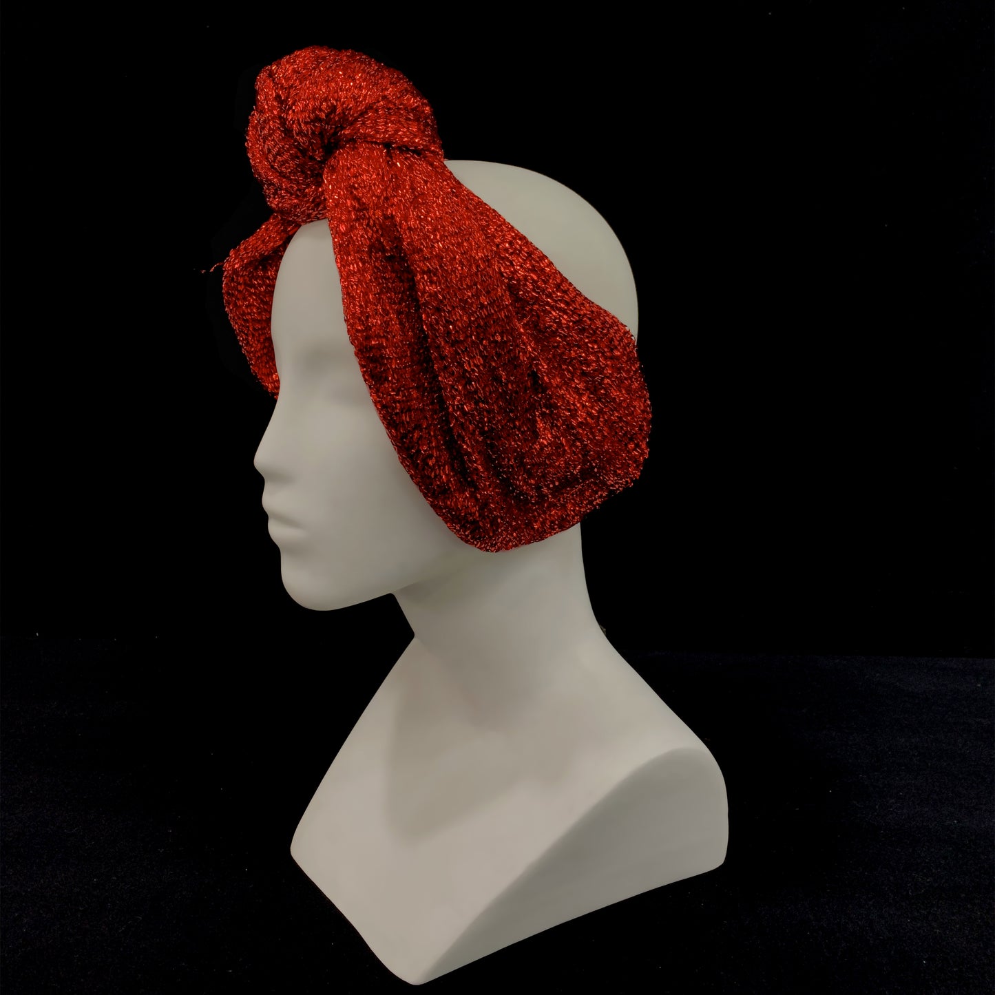 Metallic red knot tie headband