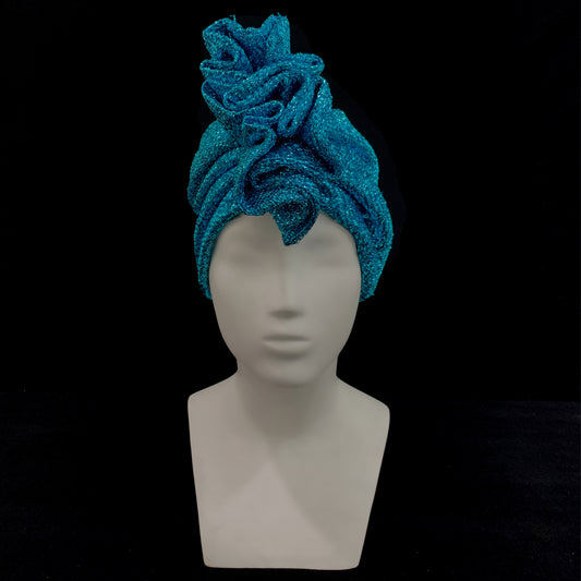 Metallic aquamarine  bonnet