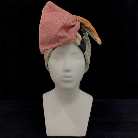 Handwritten letter print ahimsa silk bandana