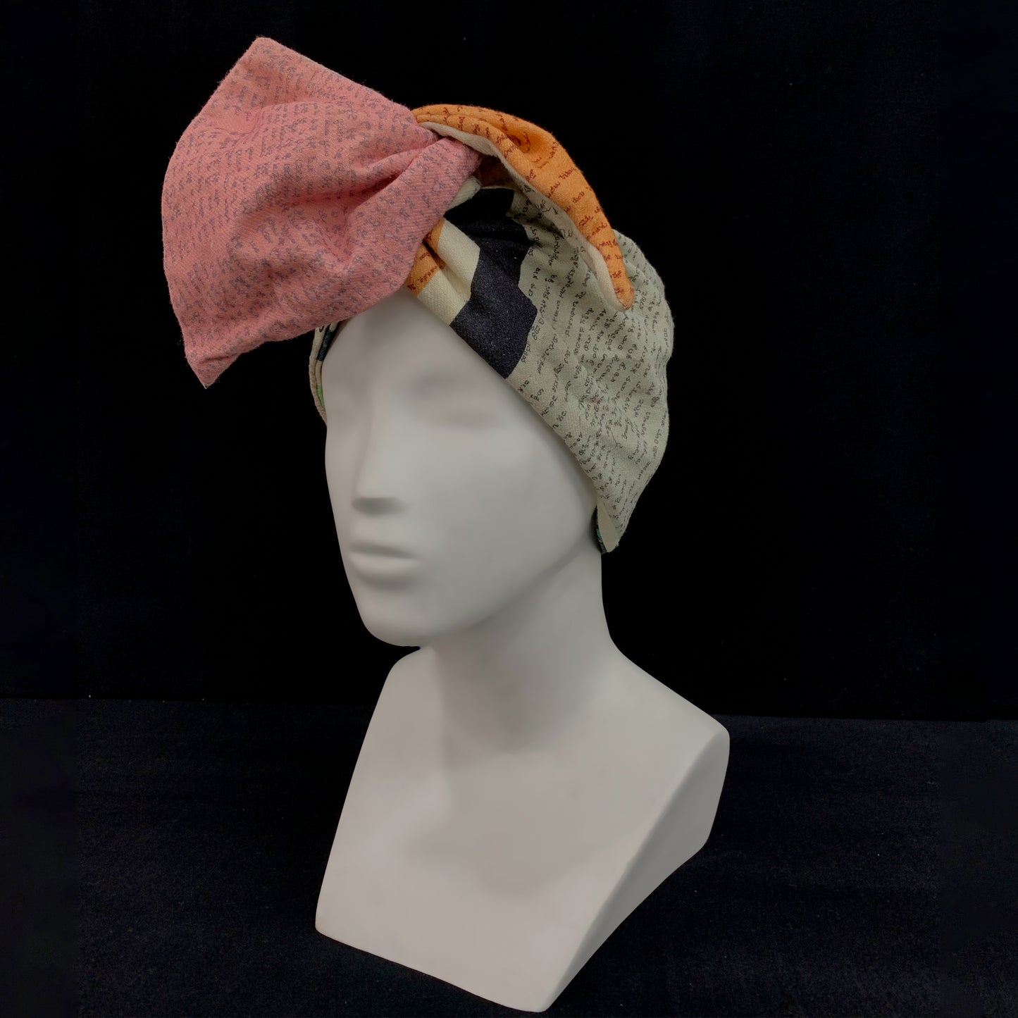 Handwritten letter print ahimsa silk bandana