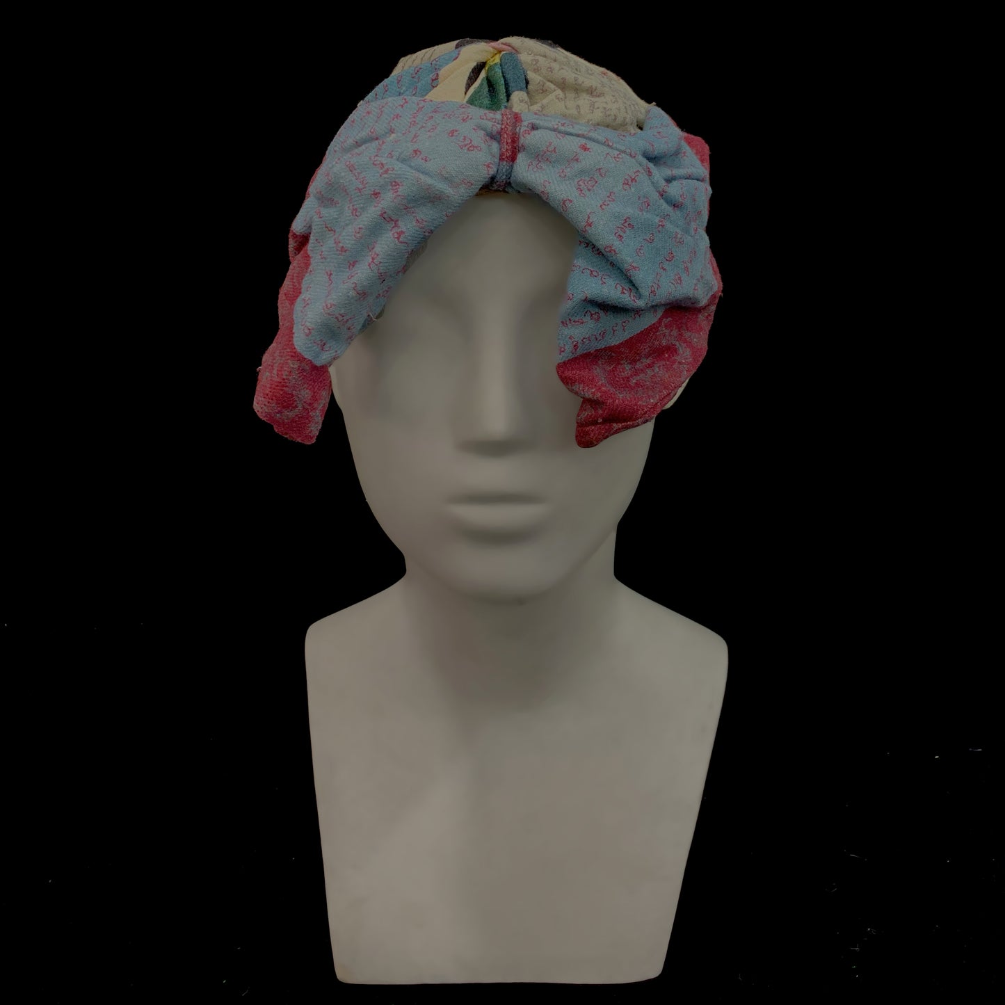 Handwritten letter print with bow ahimsa silk bonnet