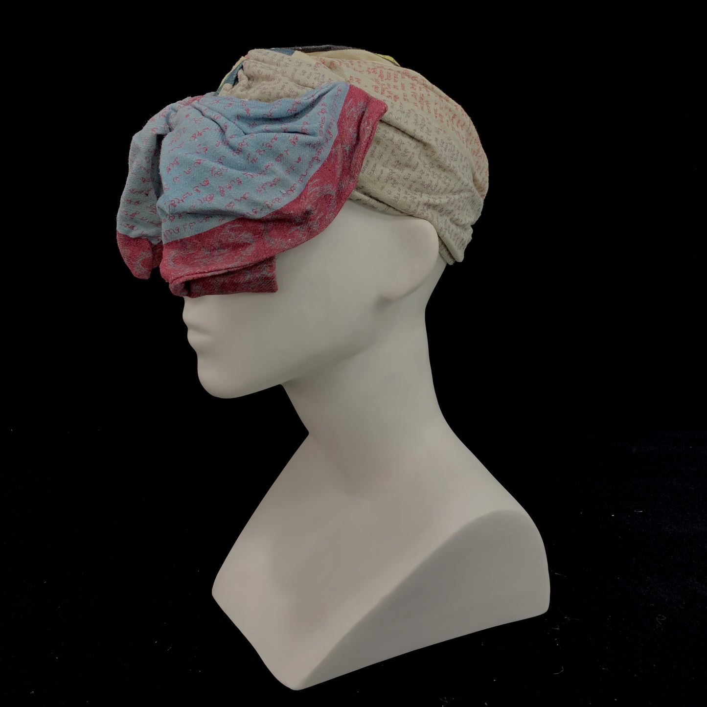 Handwritten letter print with bow ahimsa silk bonnet