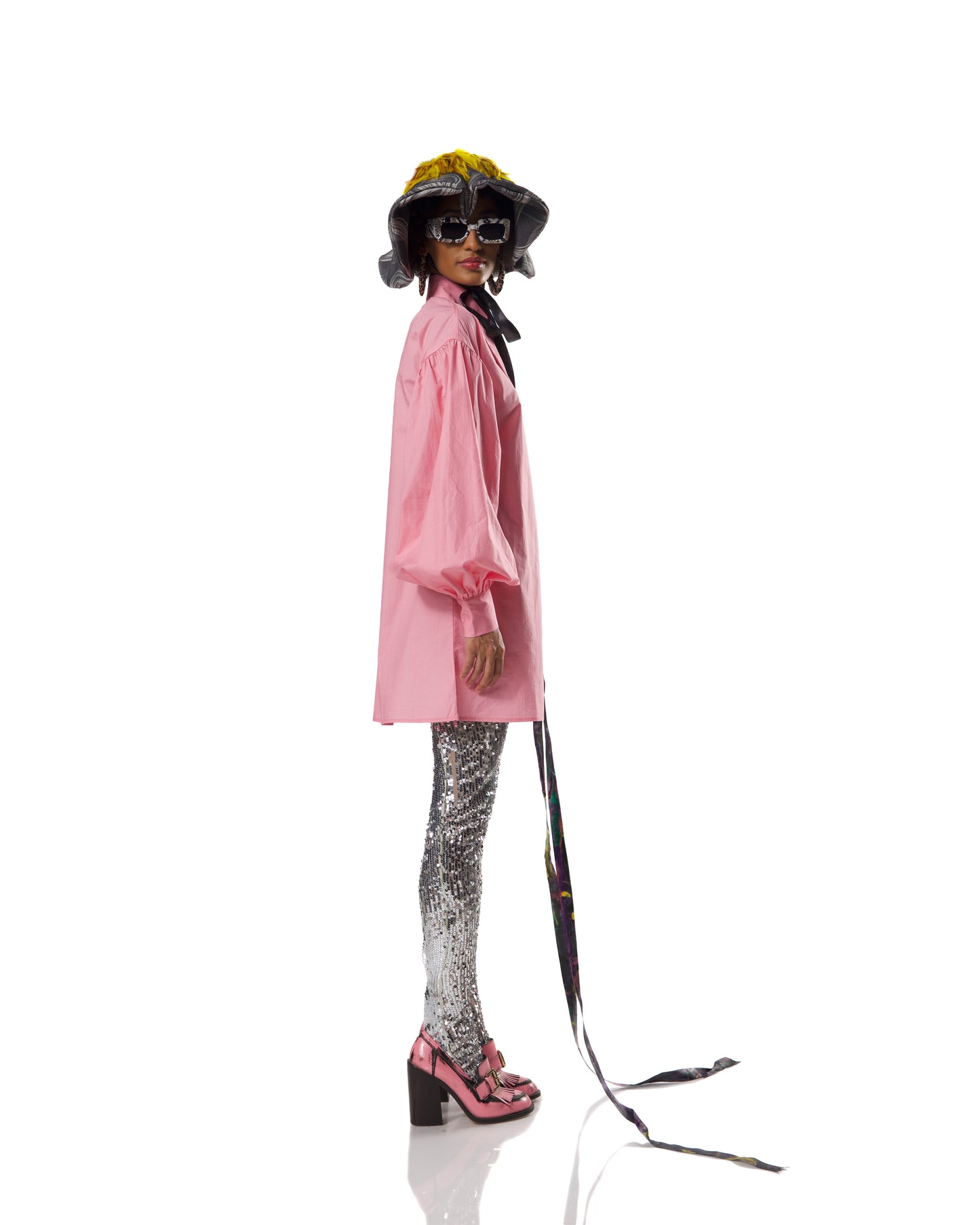 Long Point Collar Shirt Dress