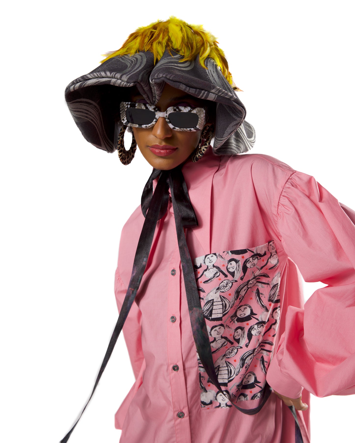 Long Point Collar Shirt Dress