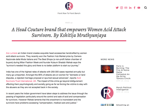 A Head Couture brand that empowers Women Acid Attack Survivors.
