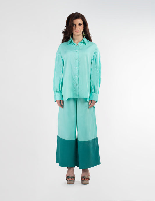 Relaxed shirt and Wide Leg Co-ord set
