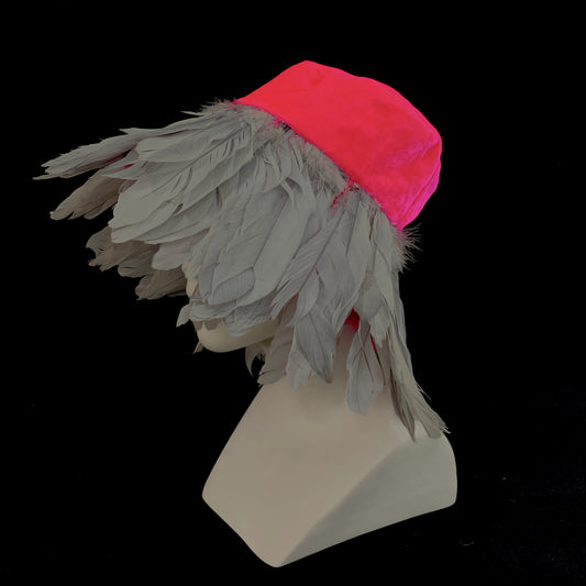 Feathered brim bucket hat