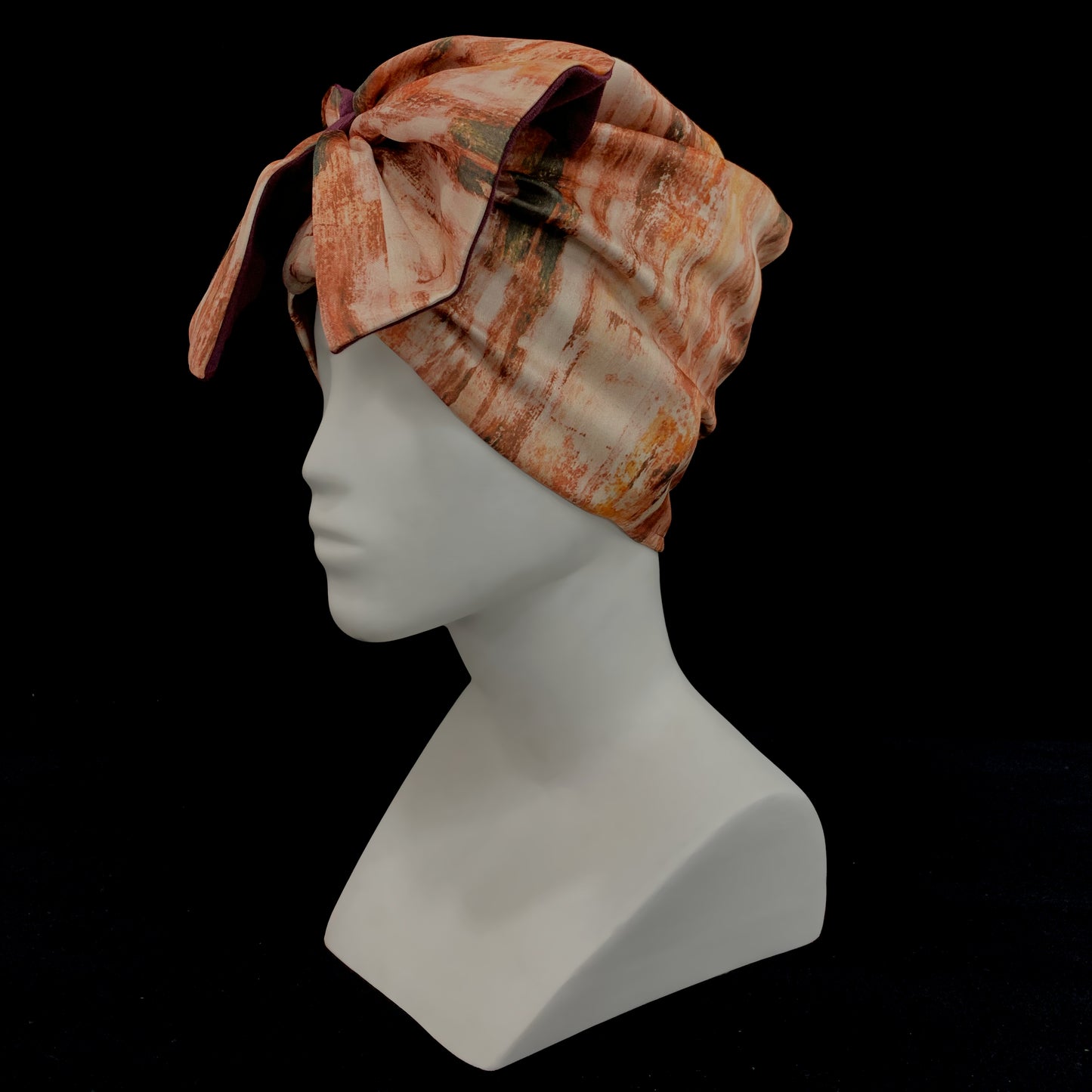 Rustic red bow turban